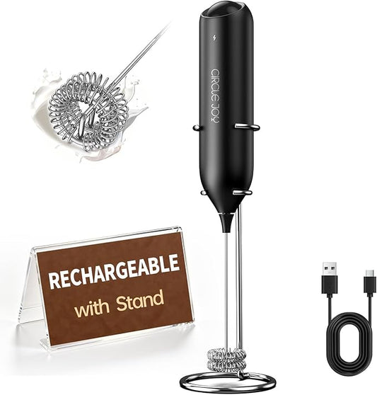 CIRCLE JOY Electric Rechargeable Milk Frother Handheld by CIRCLEJOY
