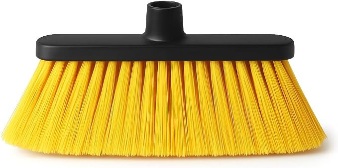 Aria Yellow Broom Head – 14” Sweeping Surface – Heavy-Duty Soft Flagged Bristles by Healing+Atlas