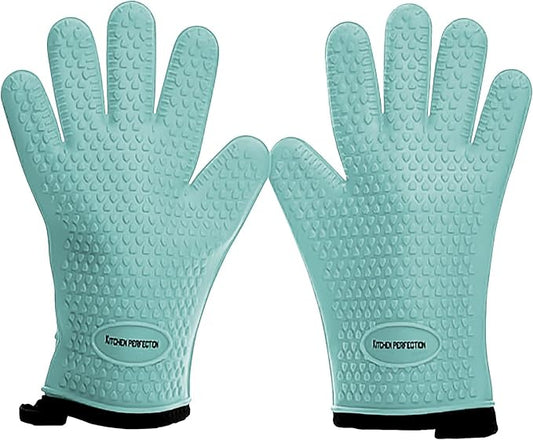 KITCHEN PERFECTION S Silicone Smoker Oven Gloves -Extreme Heat Resistant BBQ by Kitchenperfection