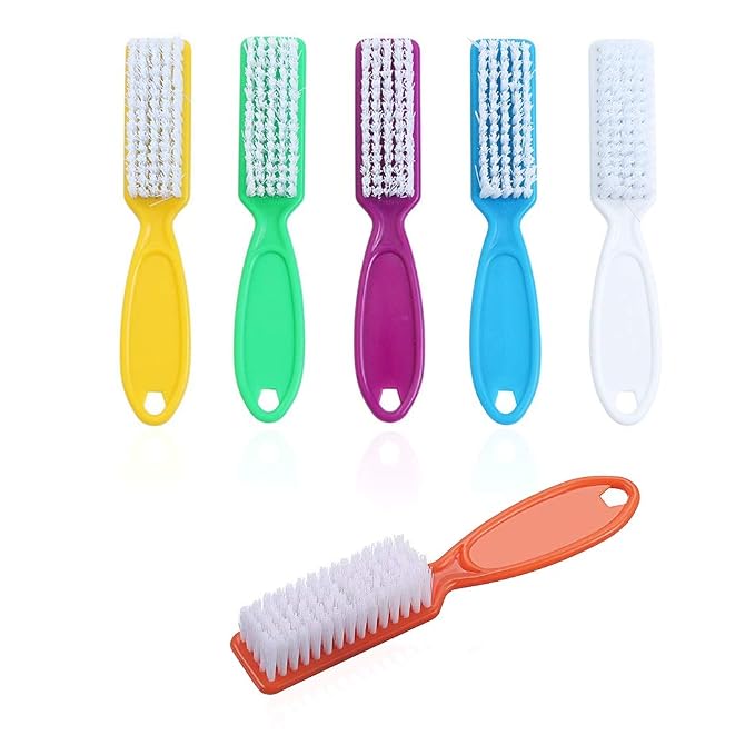 6 Pcs Handle Grip Nail Brush, Nail Cleaning Brushes by SQULIGT