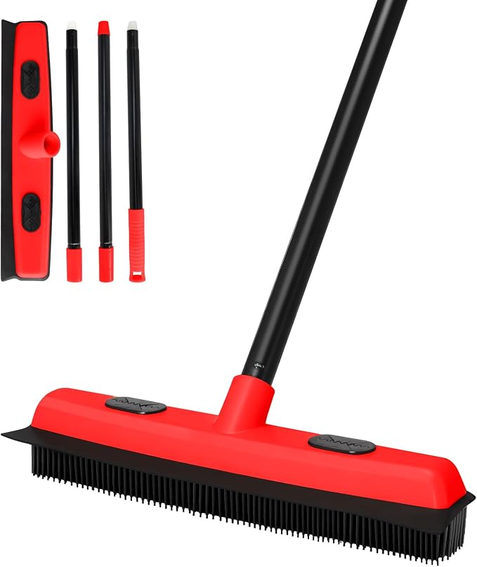 Rubber Broom for Pet Hair Removal by Makelifeeasier