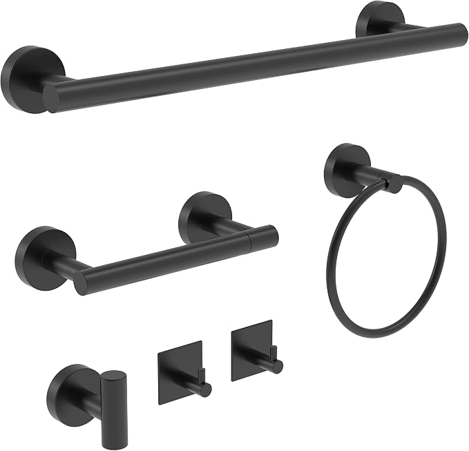 6 PCS Bathroom Hardware Set, Including 16" Hand Towel Bar, Toilet Paper Holder by ElevateYourSpaceChooseRARXTR