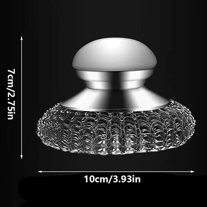 Onewly 2Pack Steel Wool Dish Scrubber, Stainless Steel Dish Brush - Image 2