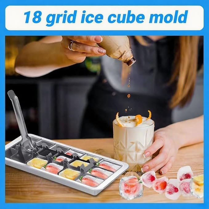 3 Pack 18-Slot Ice Cube Trays Stainless Steel - Image 6