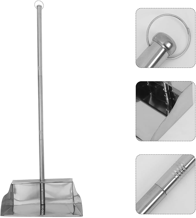 Stainless Steel Dustpan with Long Handle Large Heavy-Duty Garbage Shovel - Image 7