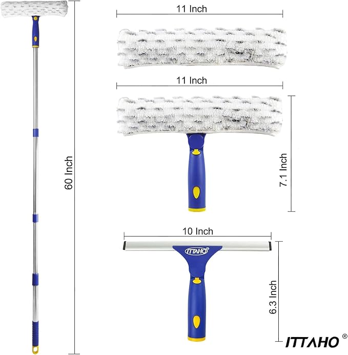ITTAHO Window Washing Kit with Extension Pole, Window Cleaner - Image 3