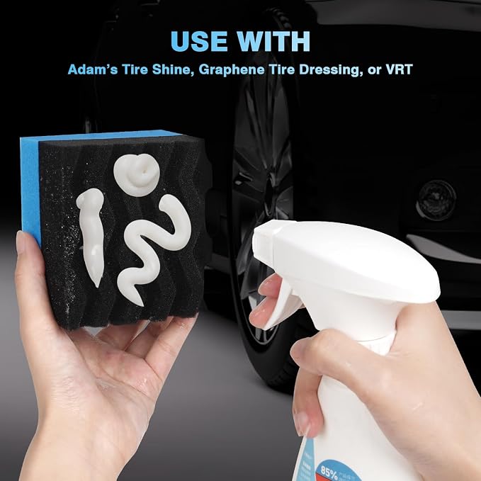 3 Pack Large Tire Dressing Applicator Pads, Wavy Contour Polish Sponge - Image 5