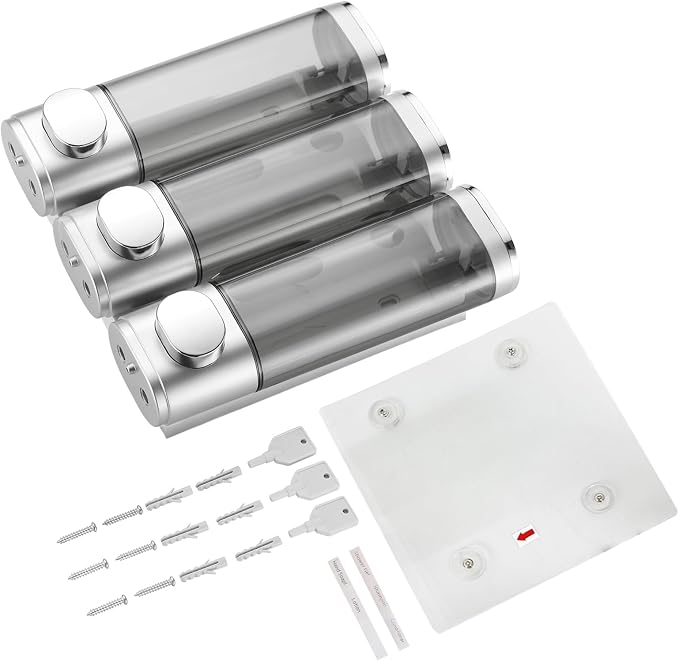 Shampoo and Conditioner Dispenser, Pollock Shower Soap Dispenser 3 Chamber No - Image 9