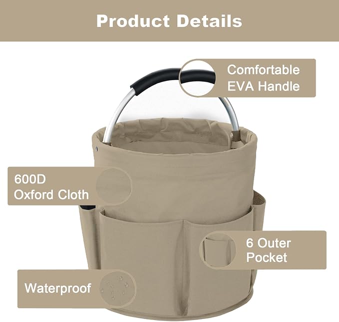 Cleaning Caddy with Handle, Cleaning Products Organiser, 17L Foldable Storage - Image 5