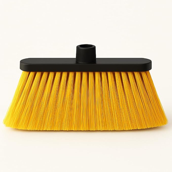 LUZIA Yellow 14" Premium Broom Head – Extra Dense Soft Flagged Bristles – Deep by Healing+Atlas