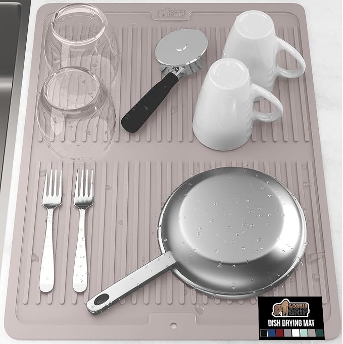 GORILLA GRIP 100% BPA-Free Patented Silicone Dish Drying Mat by GorillaGrip