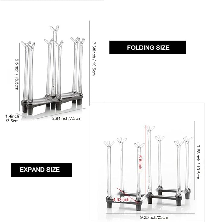 Marbrasse Retractable Cup Drying Rack, Drinking Glass and Sports Bottle Drainer - Image 5