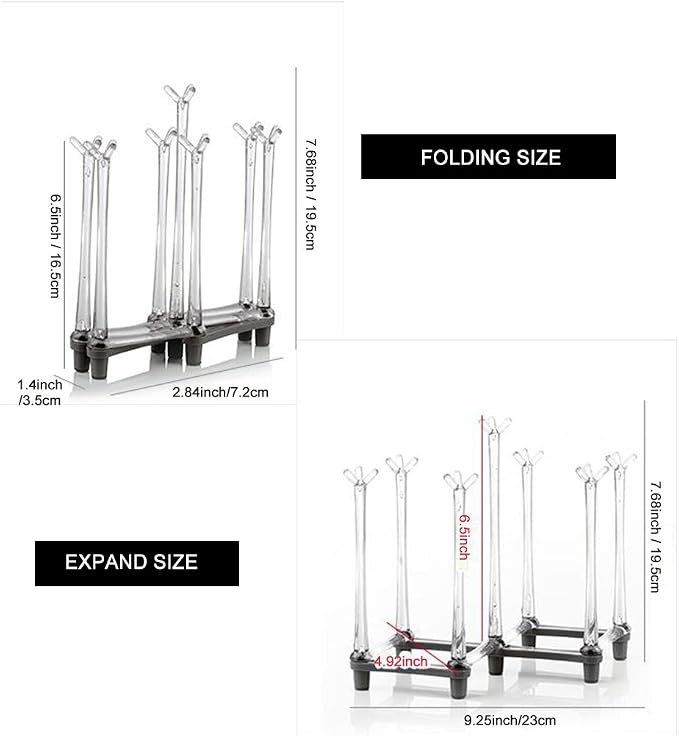 Marbrasse Retractable Cup Drying Rack, Drinking Glass and Sports Bottle Drainer - Image 2