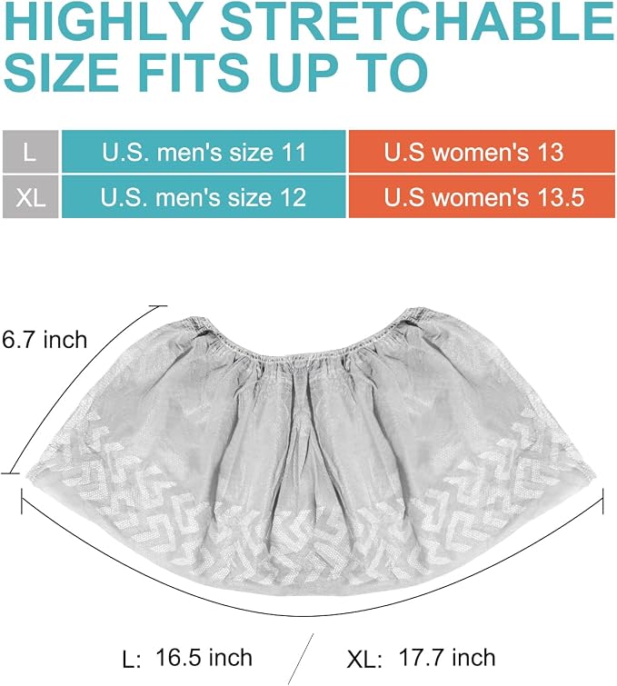 Shoe Covers Disposable 200 Pack, Non-Woven Booties - Image 3