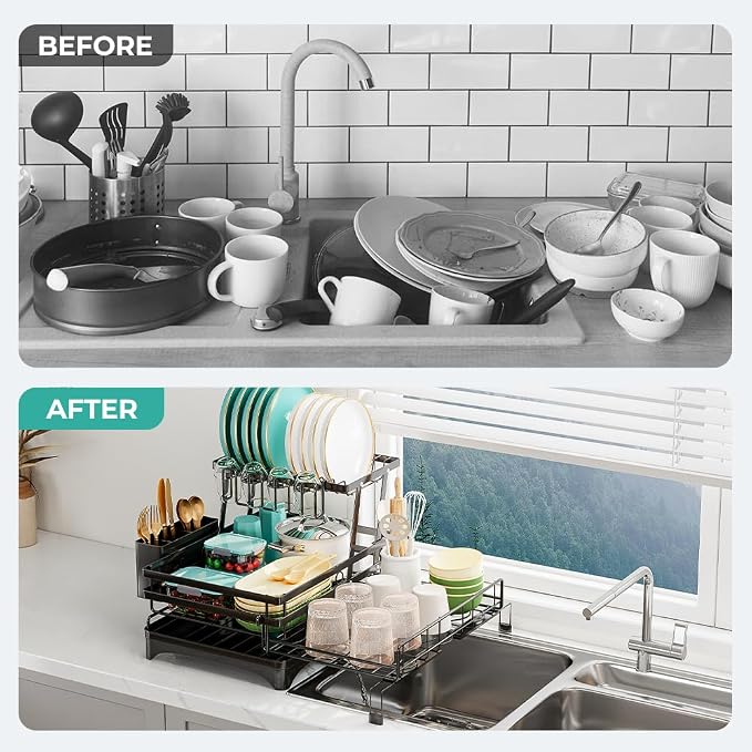 2 Tier Dish Drying Rack - Image 8