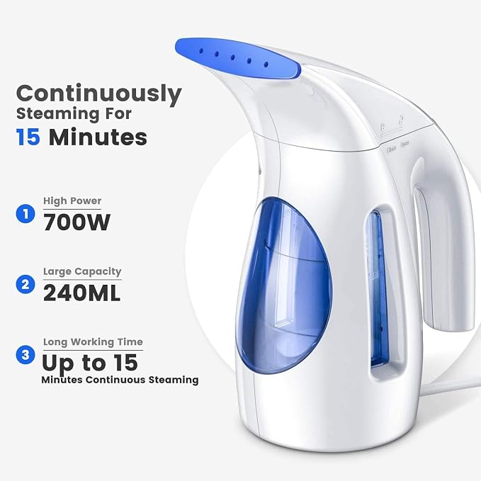 HiLIFE Steamer for Clothes Upgraded, Portable Handheld Clothing Steamer - Image 2