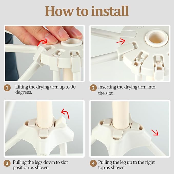 Ourokhome Collapsible Pasta Drying Rack, Plastic Foldable Homemade Fresh - Image 4