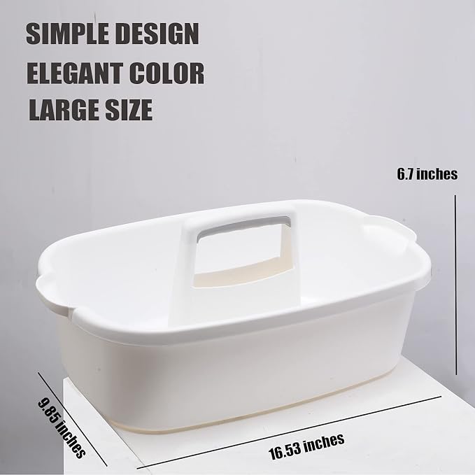 ALINK Large Plastic Shower Caddy Tote, Portable Storage Caddy Basket Organizer - Image 2