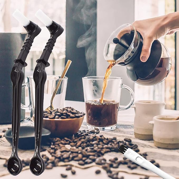 DXary 8 Pieces Coffee Brush Set Professional Espresso Brush Kit Include Wooden - Image 4