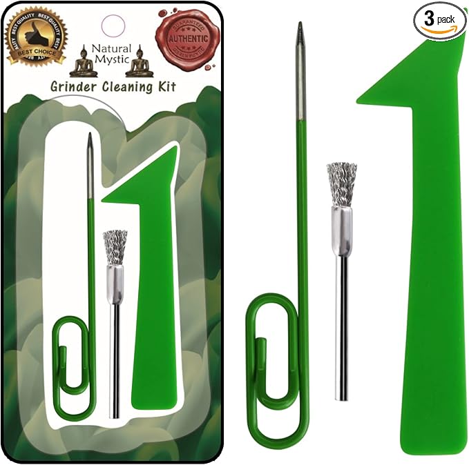 Grinder Cleaning Kit For Herbs Coffee Grinders Cigarette Rolling Papers Machine by Natural+Mystic