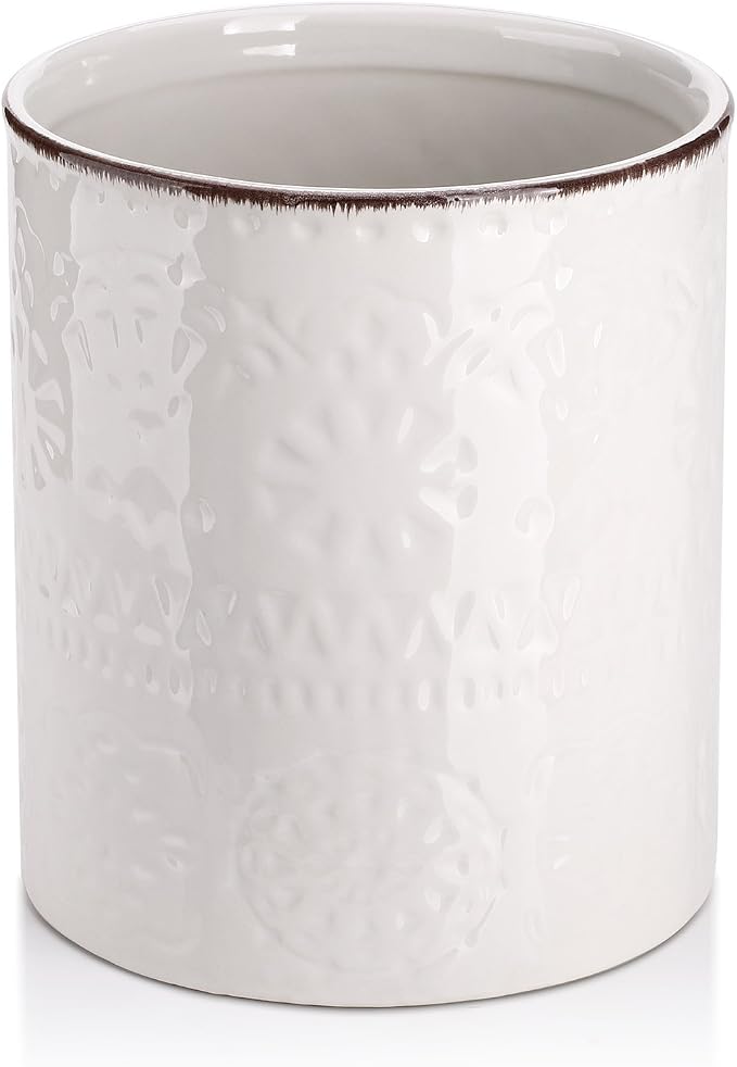 DOWAN 7.2" Kitchen Utensil Holder, Extra Large Farmhouse Utensil Holders by DOWAN