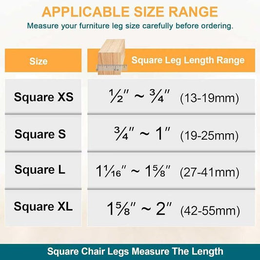 32 Pcs Square Chair Leg Protectors - Image 2