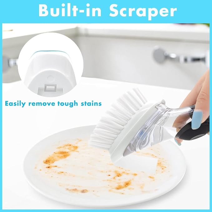Dish Brush Refills, 12 Pack Dish Brush Replacement Head, Brush Dispenser Refill - Image 4