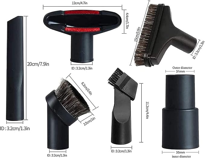 1 1/4" Shop Vacuum Attachments Brushes Kit 1-1/4 inch 1-3/8 inch Vacuum Cleaner - Image 2