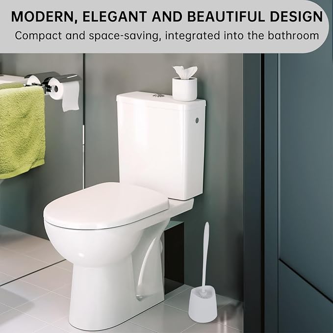 Toilet Brush Holder Only, The Crisp White Toilet Brush Holder is Suitable - Image 6