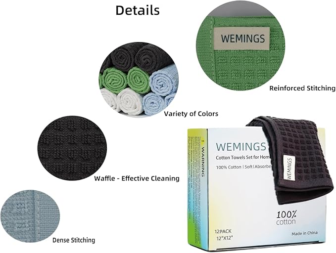 Cotton Dishcloths Set for Home and Kitchen Cleaning - Image 6
