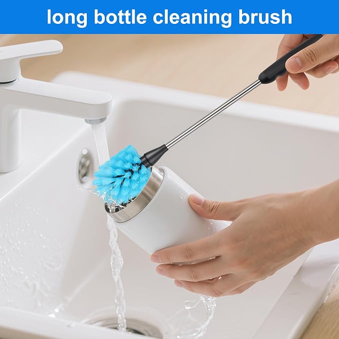 2 Pack Water Bottle Brush, 15-inch Long, Bottle Brush Cleaner, Bottle Scrubber - Image 2