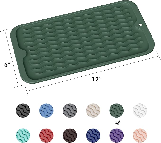 ZLR Silicone Dish Drying Mat for Kitchen Counter, Eco-Friendly Fast Dry Dish Mat - Image 6