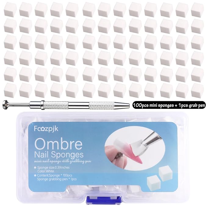 Soft Sponges with Grabbing Pen for Ombre and Aura Nail Art with Brush, - Image 2