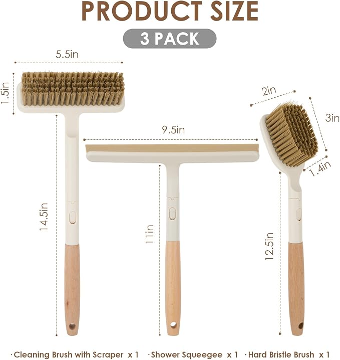 3 Pack Hard Bristle Scrub Brush Set - Image 4