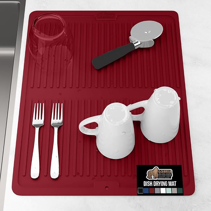 GORILLA GRIP 100% BPA-Free Patented Silicone Dish Drying Mat by GorillaGrip