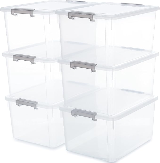 Citylife 6 Packs 32 QT Plastic Storage Bins by CitylifeHomeOrganization