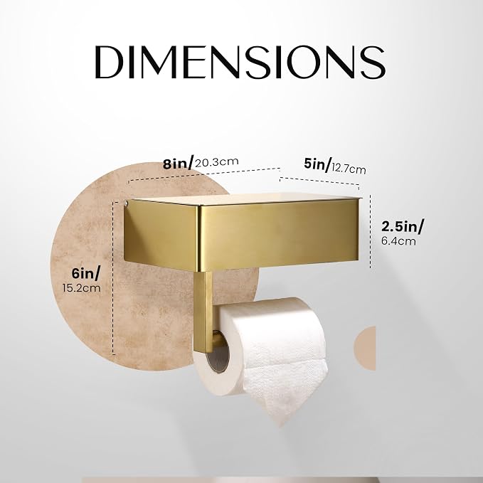 Day Moon™ Brushed Gold Toilet Paper Holder - Image 6