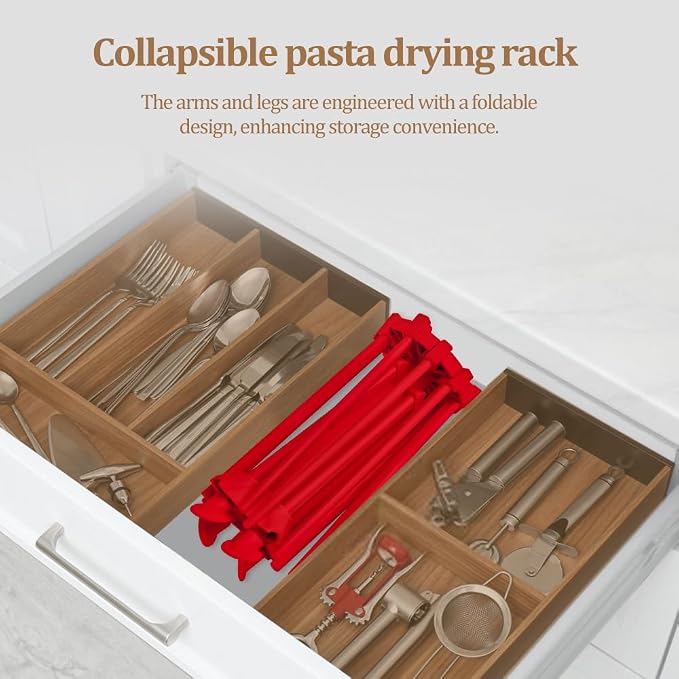 Ourokhome Collapsible Pasta Drying Rack, Plastic Foldable Homemade Fresh - Image 5