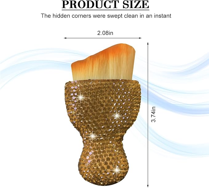 Bling Car Detailing Brush, Crystal Rhinestone Non-Scratch Vehicle Cleaning Dust - Image 2