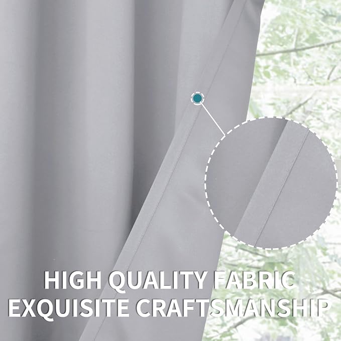 BGment Light Grey Short Curtains 36 Inches Length - Image 6