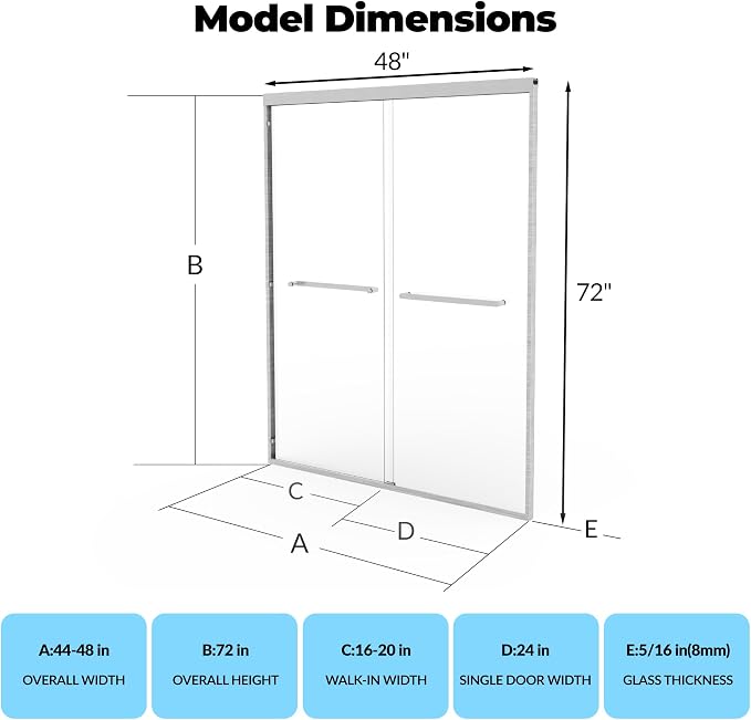 Sliding Shower Door, Aluminum Alloy Frame - Image 2