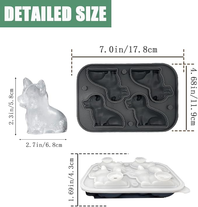 Corgi Dog gifts 3D Ice Cube Mold, Admaison Ice Cube Tray - Image 3