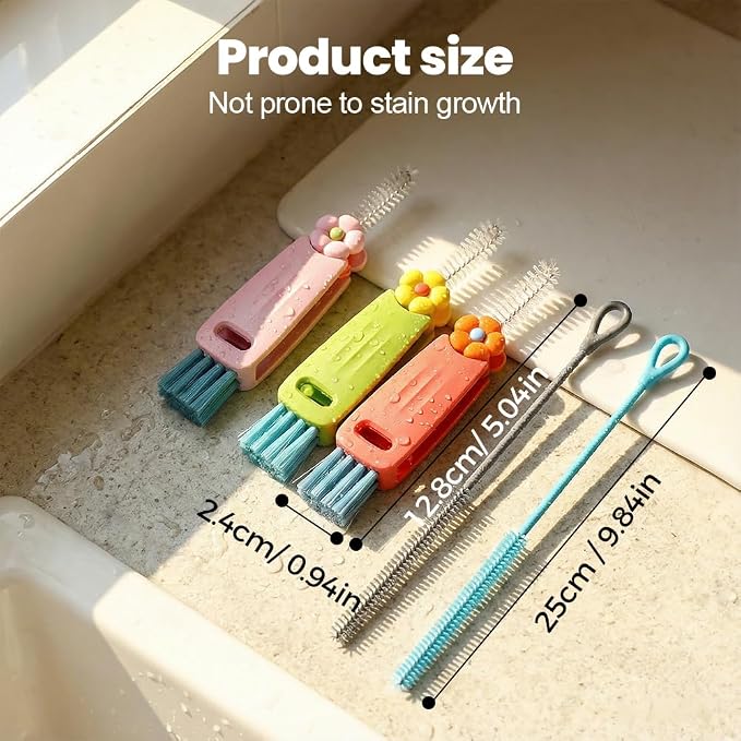 3PCS 3 in 1 Cup Lid Cleaning Brush and 2PCS Silicone Straw Cleaner Brush - Image 7