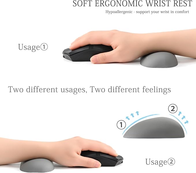 UnivoColors Design-Wave Wrist Rest, Artificial Sheepskin+Memory - Image 2
