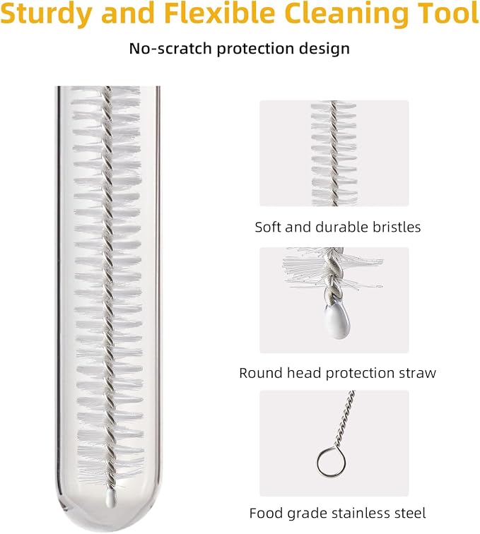 Straw Cleaner Brush Kit 10 pcs, 8 inche Extra Long Sizes of Straw Brushes - Image 4