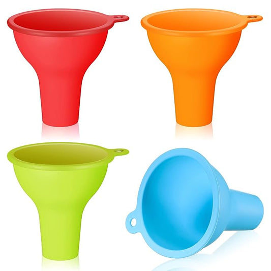 Silicone Funnels 4 Pieces Wide Mouth Funnel Flexible Condiment Sauce Canning Set by Unknown