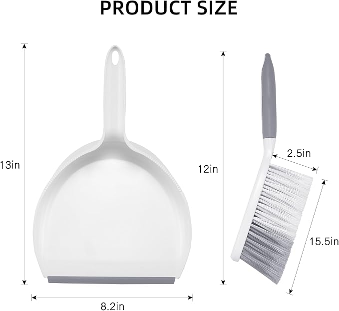 NACENA Dust Pan and Brush Set, Large Hand Broom and Dustpan Set Large Brush and - Image 2