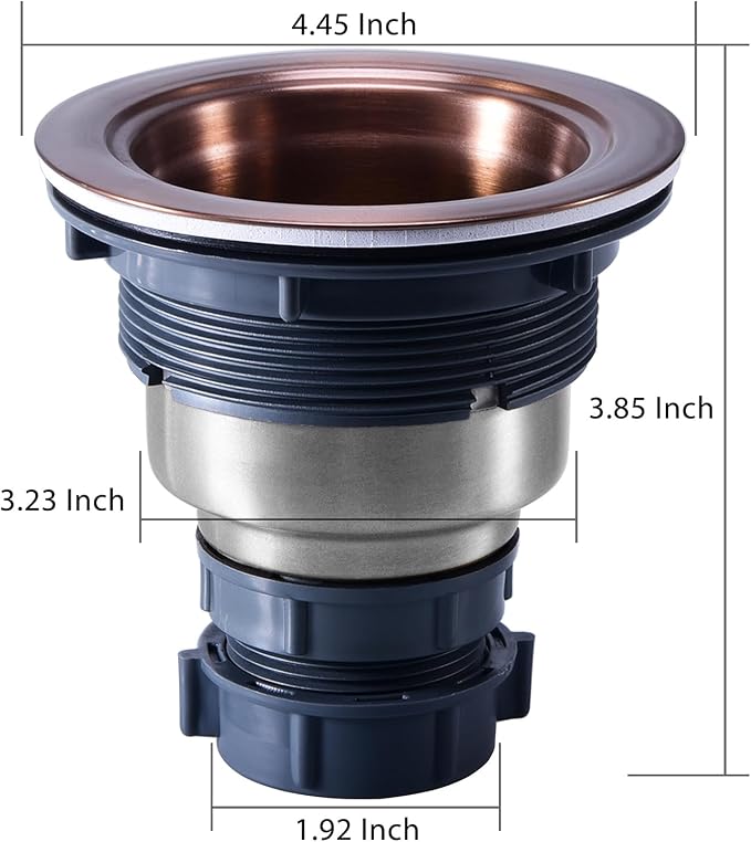 KONE 3/1-2 Inch Sink Drain Assembly Antique Copper Kitchen Sink Drain Kit - Image 5