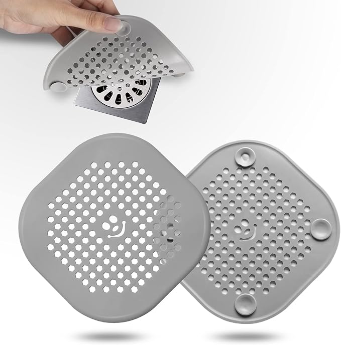 2 Pack Drain Hair Catcher Silicone Bathroom Accessories Shower Drain Protector by Couidlmakeslifecolorful
