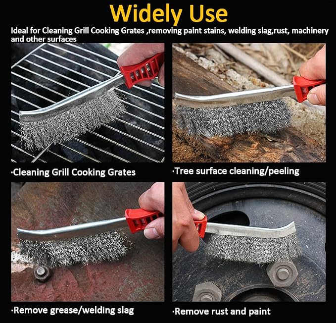 Grill Brush and Scraper with Handle, BBQ Grill Cleaning Brush - Image 3